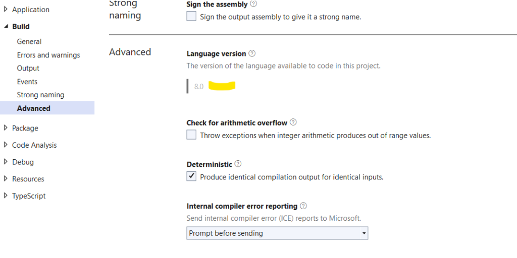 How to check the C# version in Visual Studio 2022? 