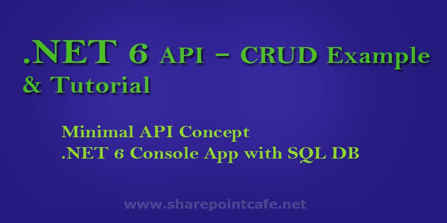 .NET 6 API Example and Tutorial